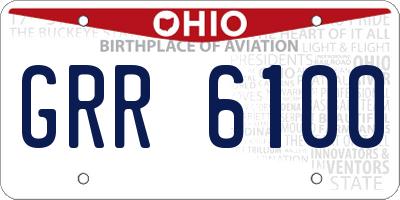 OH license plate GRR6100