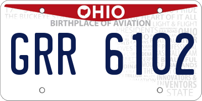 OH license plate GRR6102