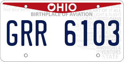 OH license plate GRR6103