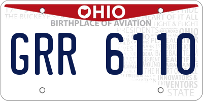 OH license plate GRR6110
