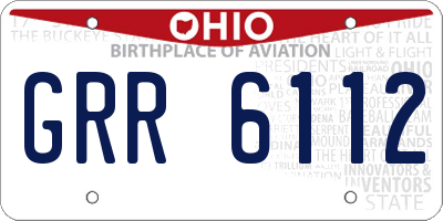 OH license plate GRR6112