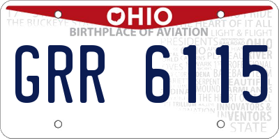 OH license plate GRR6115