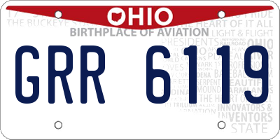 OH license plate GRR6119