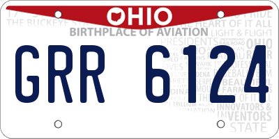 OH license plate GRR6124