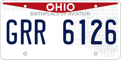 OH license plate GRR6126