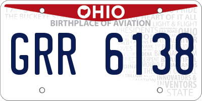 OH license plate GRR6138