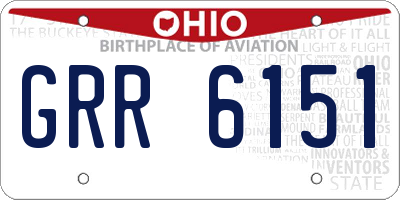 OH license plate GRR6151