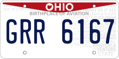 OH license plate GRR6167