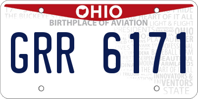 OH license plate GRR6171