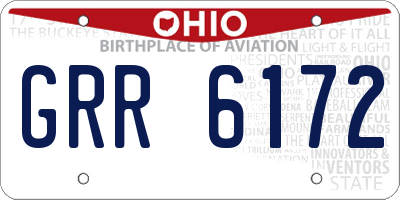 OH license plate GRR6172
