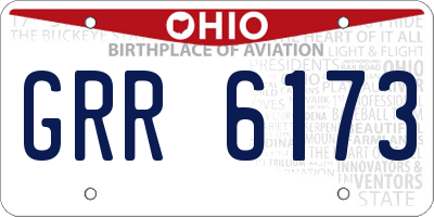OH license plate GRR6173