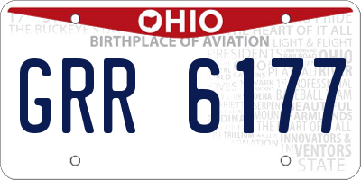 OH license plate GRR6177