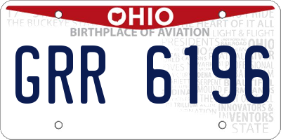 OH license plate GRR6196