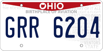 OH license plate GRR6204