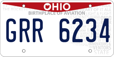 OH license plate GRR6234