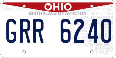 OH license plate GRR6240