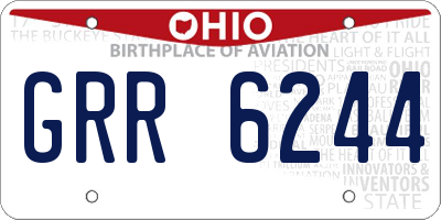 OH license plate GRR6244