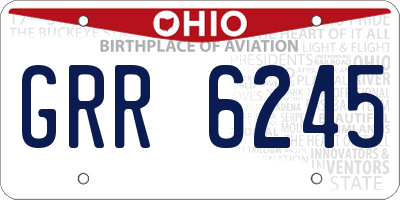 OH license plate GRR6245