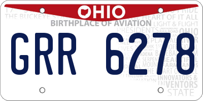 OH license plate GRR6278