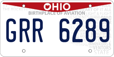 OH license plate GRR6289