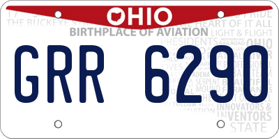OH license plate GRR6290