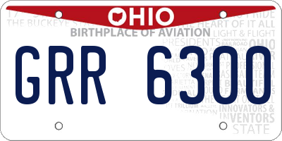 OH license plate GRR6300