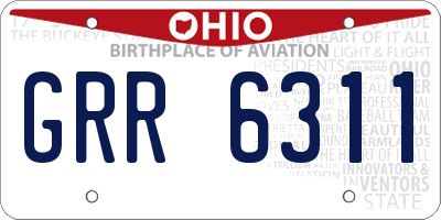 OH license plate GRR6311