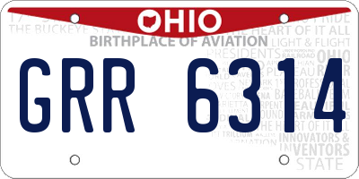 OH license plate GRR6314