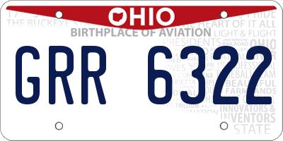 OH license plate GRR6322