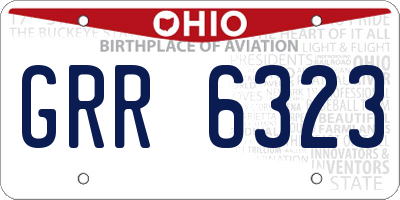 OH license plate GRR6323