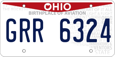 OH license plate GRR6324