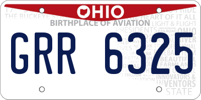 OH license plate GRR6325