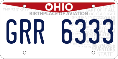 OH license plate GRR6333