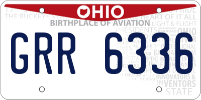 OH license plate GRR6336