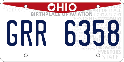 OH license plate GRR6358