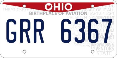 OH license plate GRR6367