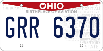 OH license plate GRR6370