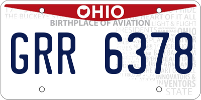 OH license plate GRR6378