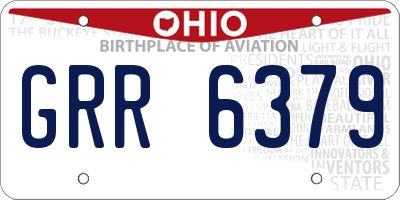OH license plate GRR6379