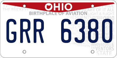 OH license plate GRR6380