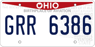 OH license plate GRR6386