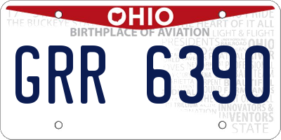 OH license plate GRR6390