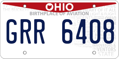 OH license plate GRR6408
