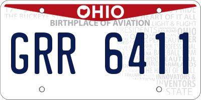 OH license plate GRR6411