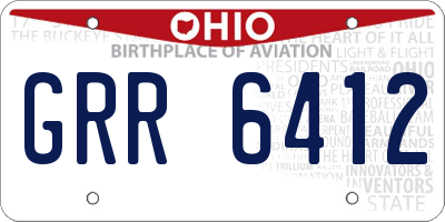 OH license plate GRR6412