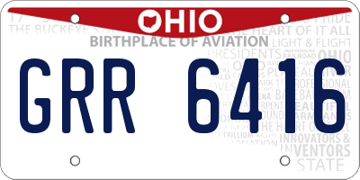 OH license plate GRR6416