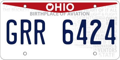 OH license plate GRR6424