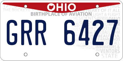 OH license plate GRR6427
