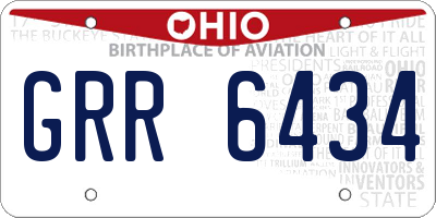OH license plate GRR6434