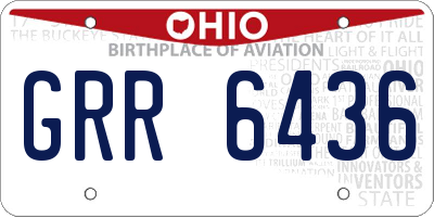 OH license plate GRR6436